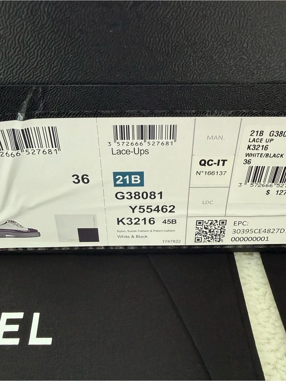 CHANEL women black/white women laces up platform shoes size 36 EU Retail 1275$